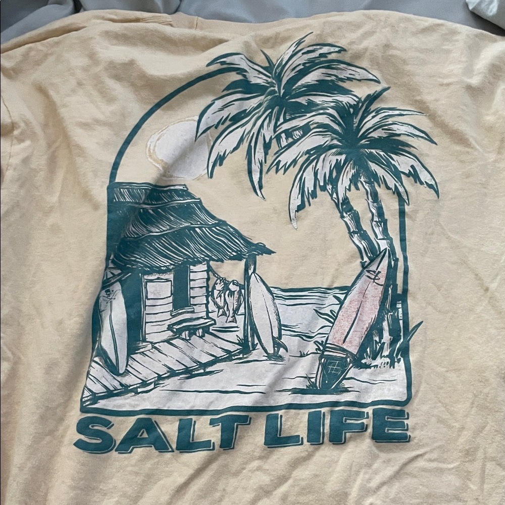 Salt Life yellow T-Shirt with Surf Shack Graphic